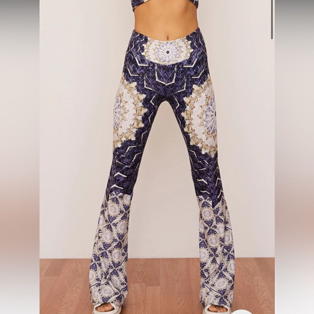 Wolven Reverie Flare Bell Bottom High Rise Legging Pants XL Petite